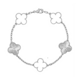 CLOVER | White/Silver Bracelet