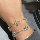2-Piece Clover Bracelet Set - Silver/Gold