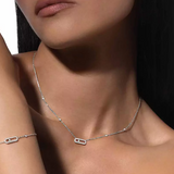 EXCLUSIVE | Mollyanne Diamanté Uno Necklace – Silver